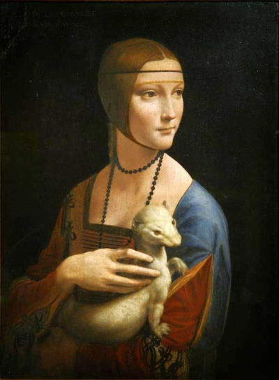 Lady with an Ermine oil on panel 40 x 55 cm Czartoryski Museum, Krakw